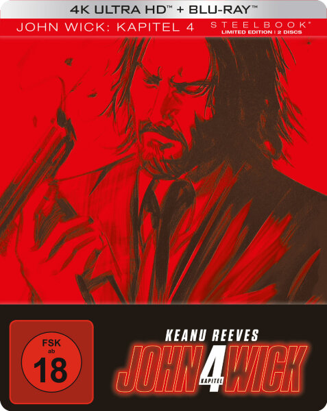 John Wick: Kapitel 4 / Steelbook (+ BluRay) Top Zustand / Pappcover aussen fehlt
