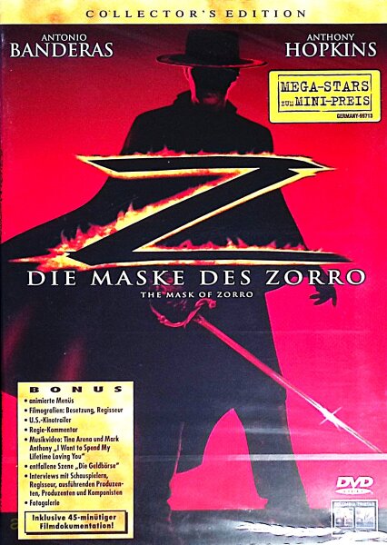 Die Maske Des Zorro [Collectors Edition] DVD * Nagelneu Versiegelt