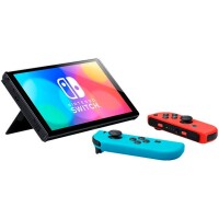 Nintendo Switch - Konsole Neon-Rot / Neon-Blau (OLED-Modell) Top Zustand