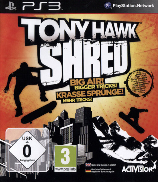 Tony Hawk SHRED / Playstation 3 / PS3 + Handbuch *Top Zustand*
