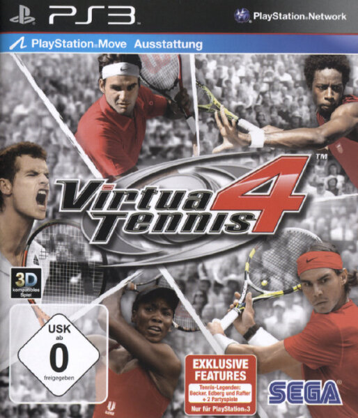 Virtua Tennis 4 (Move Unterstützung) / PS3 + Handbuch *  Top Zustand