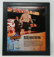 Brock Lesnar SummerSlam 2016 15 x 17 Framed Plaque w Ring...