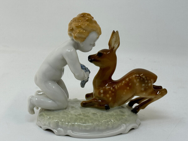 Hutschenreuther Kunstabteilung - Porzellanfigur Kind Putto REH / Selb