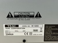 Teac W-1200 Doppel-Kassettendeck Aufnahme Wiedergabe Bandzählwerk