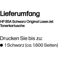 HP Toner - 85A / CE285A / Schwarz / Nagelneu & Versiegelt