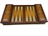 Vintage Franklin Mint Excalibur Backgammon Set / Metallprägung Spielfiguren 1988