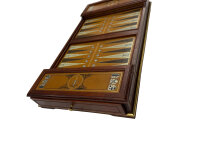 Vintage Franklin Mint Excalibur Backgammon Set / Metallprägung Spielfiguren 1988