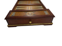 Vintage Franklin Mint Excalibur Backgammon Set / Metallprägung Spielfiguren 1988
