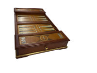 Vintage Franklin Mint Excalibur Backgammon Set / Metallprägung Spielfiguren 1988