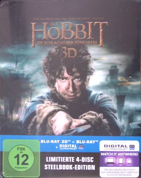 Der Hobbit 3 - Die Schlacht der fünf Heere (Limitierte 4-Disc Steelbook Edition) Nagelneu