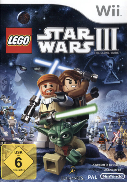 Lego Star Wars 3 - The Clone Wars / Nintendo Wii / Wii U + Handbuch