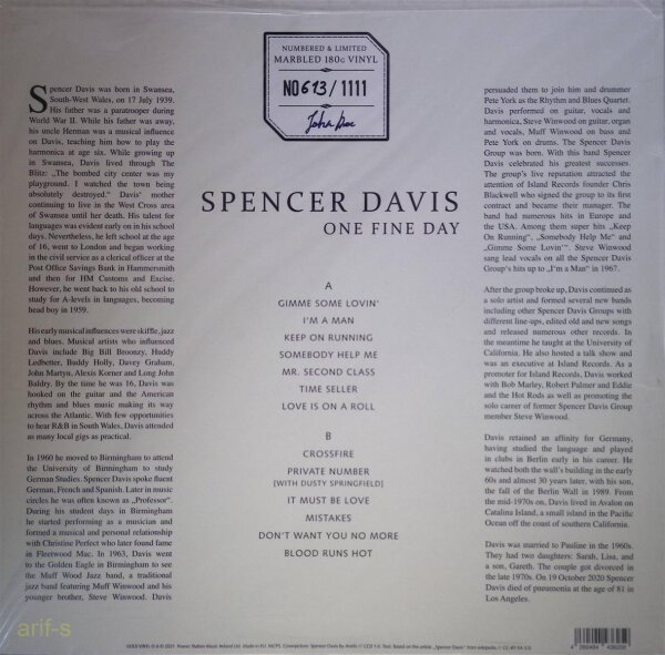 Spencer Davis – One Fine Day - Limited Marbled Vinyl, LP - M (Mint) Brandneu
