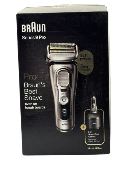 Braun Series 9 Pro 9467cc elektronischer Rasierer Silber / Schwarz - Top Zustand