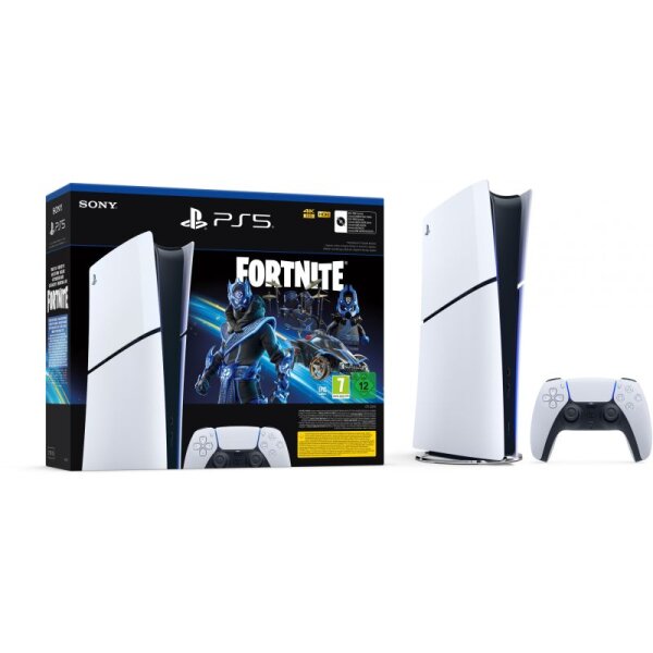 PlayStation 5 Slim Digital Edition / Fortnite Black&White / ohne Standfuß / Top