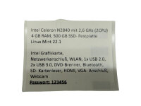 Lenovo - G50 / Intel Celeron N2840 / 4GB Ram / 500 GB SSD / Linux Mint 22.1 /Top