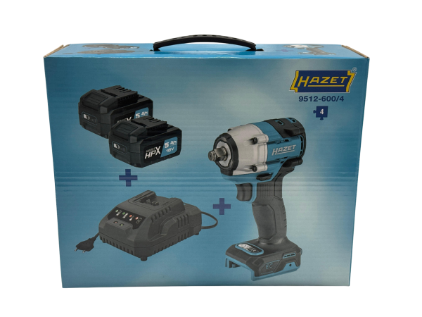 HAZET Schlagschrauber (9512-600/4) 2x Akku + Ladegrät / Brandneu