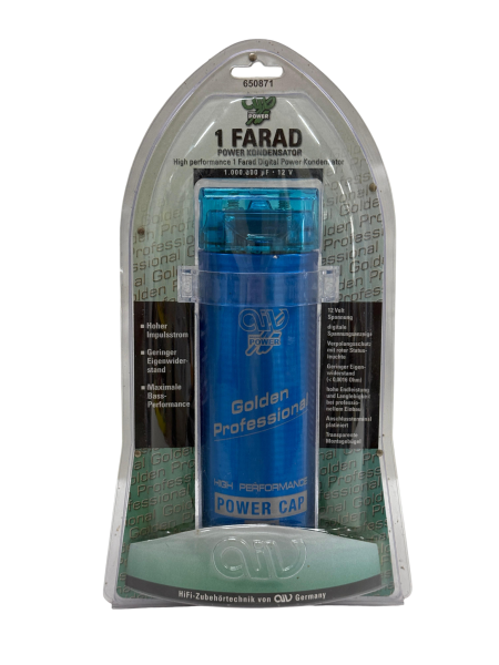 AIV Green Power 1 Farad Kondensator / Golden Professional / 12 V / Brandneu