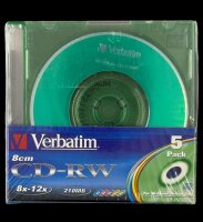 Verbatim - 8cm CD-RW 5er Pack / 8x-12x / 210MB / farbig /...
