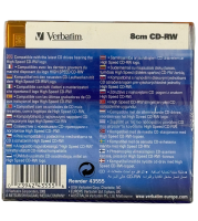 Verbatim - 8cm CD-RW 5er Pack / 8x-12x / 210MB / farbig / Brandneu
