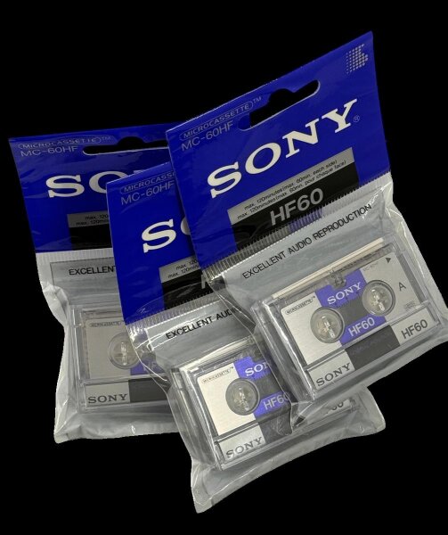 3x Sony - MC-60HF Mikrokassetten / Max. 120 min. / Brandneu