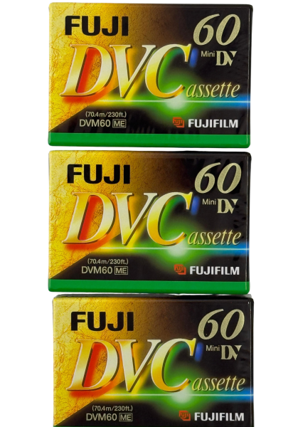 3x Fujifilm DVC/DVM60ME - MiniDV Kassetten / 60min / Brandneu