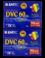 2x Emtec - DVC 60ME Kassetten / 90 min LP / Mini DV Video...