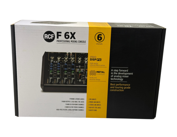 RCF F 6X - Professioneller Mixer / 6 Kanäle / PRO DSP FX / Schwarz / Top Zustand