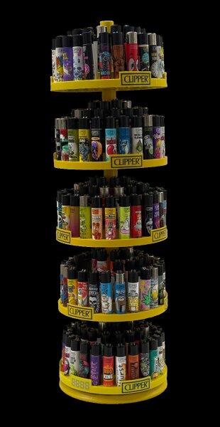 219x Clipper Feuerzeuge / versch. Motive / Clipper Ständer / Selten /Top Zustand