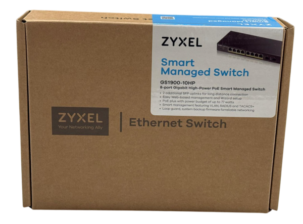 ZYXEL GS1900-10HP 8x PoE+ Gigabit 2x SFP Smart Managed Switch / OVP / Top