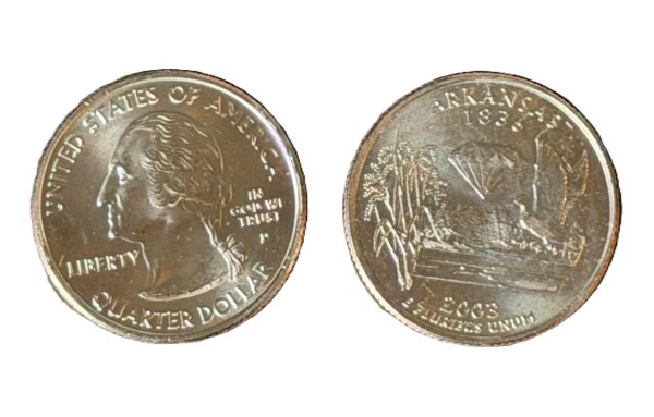 USA 2003 P Arkansas State Quarter / 25 Cents /unzirkuliert /Original Umlaufmünze