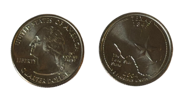 USA 2004 P Texas State Quarter / 25 Cents / unzirkuliert / Original Umlaufmünze