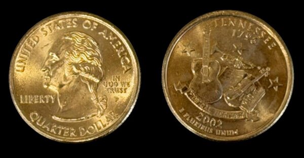 USA 2002 P Tennesee State Quarter / 25 Cents /unzirkuliert /Original Umlaufmünze