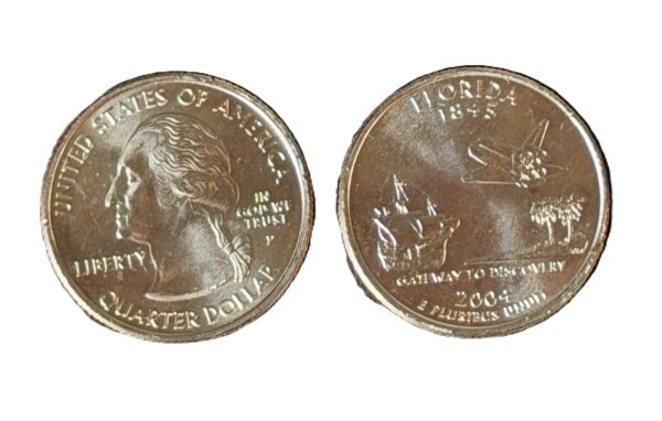 USA 2004 P Florida State Quarter / 25 Cents / unzirkuliert /Original Umlaufmünze