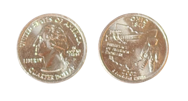 USA 2002 D Ohio State Quarter / 25 Cents / unzirkuliert / Original Umlaufmünze