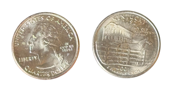 USA 2001 P Kentucky State Quarter / 25 Cents /unzirkuliert /Original Umlaufmünze
