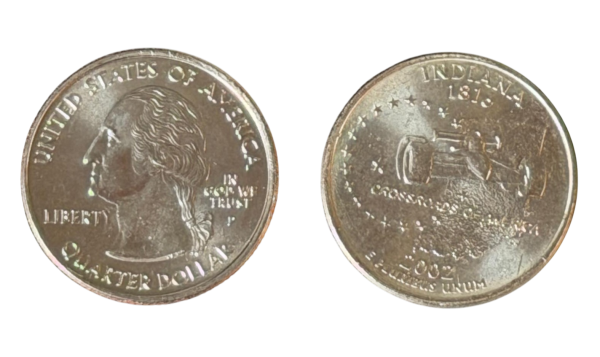 USA 2002 P Indiana State Quarter / 25 Cents / unzirkuliert /Original Umlaufmünze
