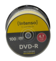 100x Intenso DVD-R Rohlinge in Spindel / 4,7GB / 16x /...