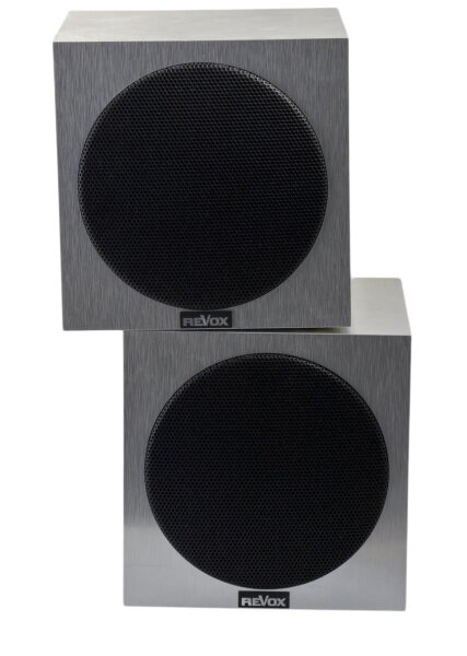 1 Paar REVOX Re:sound S Piccolo Regallautsprecher / Silber / Guter Zustand