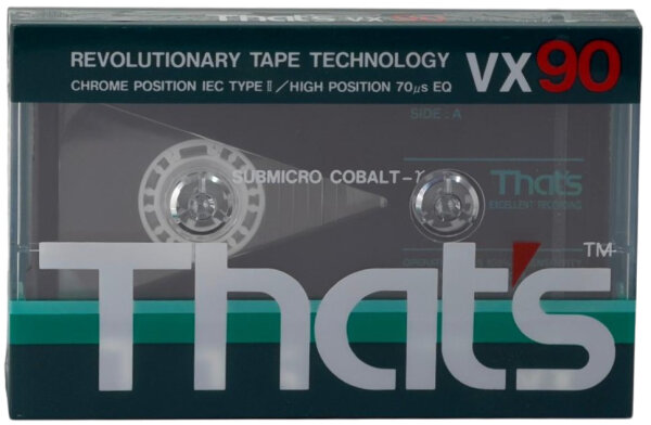 Thats "VX90" Chrome Type II Audiokassette / Brandneu