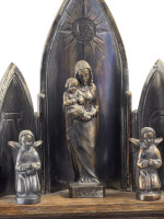 Tischaltar Maria Altar mit Spieluhr: Marianisches Jahr 1854-1954 / Guter Zustand