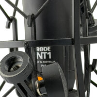 RØDE NT- 1 Kondensatormikrofon + Spinne, Popfilter & Halterung / Schwarz / Top