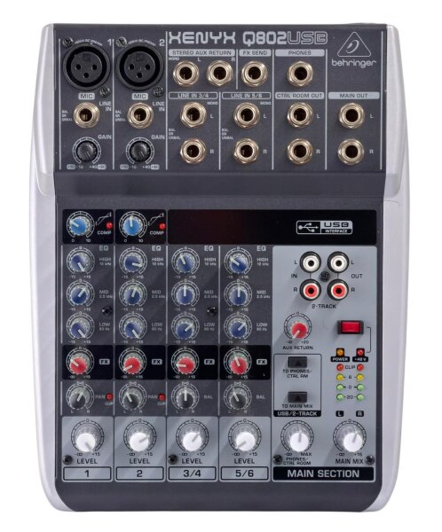 Behringer Xenyx Q802USB  8 Kanal Analog Mixer / top Funktion / Guter Zustand