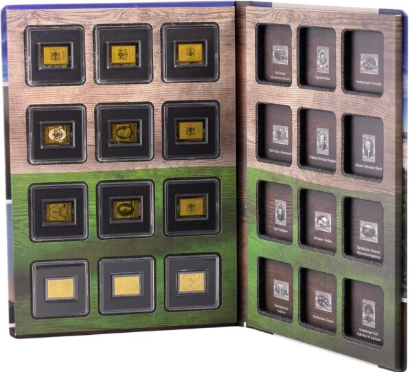 Wilkommen in Sachsen Feingold - Barren / 12 Stück / 999er / 1/500 oz / Limitiert