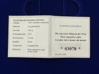Most Expensive Coins in the World vergoldete Sammlermedaillen / Set / 03078 /#14