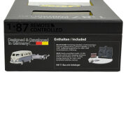 Carson VW T1 Bus Kastenwagen mit Autoanhänger / 500504166 / 1:87 /RC Modell /Neu