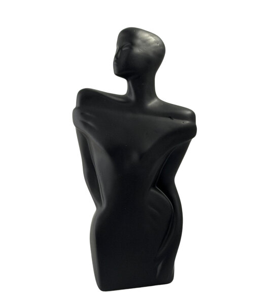 Abstrakte Schwarze Skulptur aus Keramik / Frauenfigur / Modern / Dekofigur / Top