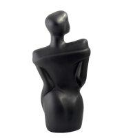 Abstrakte Schwarze Skulptur aus Keramik / Frauenfigur / Modern / Dekofigur / Top