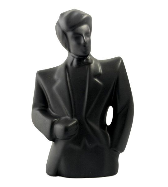 Abstrakte Schwarze Skulptur aus Keramik /Männerfigur /80er Style /Dekofigur /Top