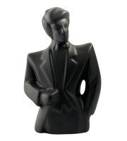 Abstrakte Schwarze Skulptur aus Keramik /Männerfigur...
