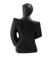 Abstrakte Schwarze Skulptur aus Keramik /Männerfigur /80er Style /Dekofigur /Top